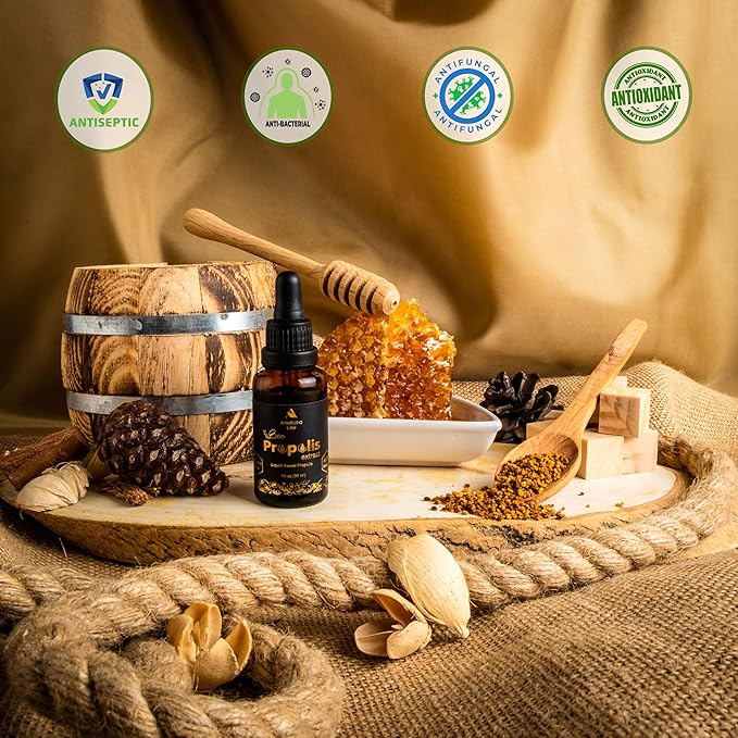 Bee Propolis Liquid Extract,Alcohol-Free Immune Support Supplement,30ml | 100% Pure Peppermint Essential Oil 20ml,Premium Grade Essential Oils for Home Diffusers, Aromatherapy,Massage and Humidifiers