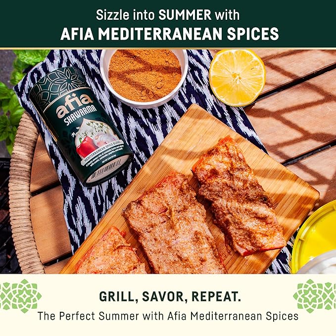 Afia Shawarma Seasoning | Mediterranean Spice Blend for Shawarma, Garlic Sauce (Toum), Flatbreads, Kebab, Kofta & Grilled Meat | Bold Middle Eastern Flavor with Cumin & Coriander | 2.2oz