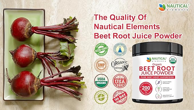 Beet Juice Powder Organic - Cold Pressed - 20:1 Concentrate - Concentrated Beet Root Powder - Nitric Oxide - Circulation Support - 57 Servings of Beet Root Supplement - 7oz