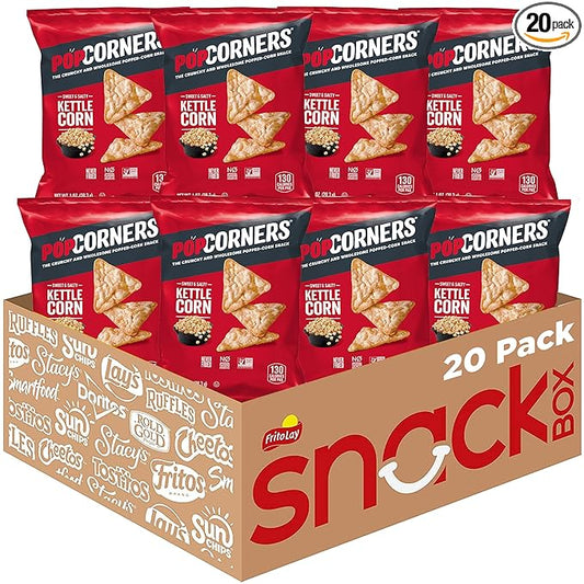 PopCorners Popped Corn Snacks, Kettle Corn, 1 Ounce (Pack of 20) (Packaging May Vary)