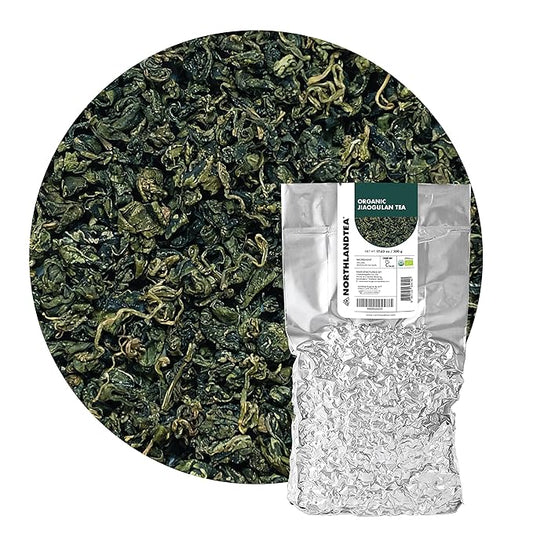 Organic Gynostemma Tea - Jiaogulan Tea 17.63 OZ (400+ cups) – Certified USDA & EU Organic – Loose Leaf - Caffeine Free - Directly from Thailand Local farmer - Eternal life Herb - Northlandtea