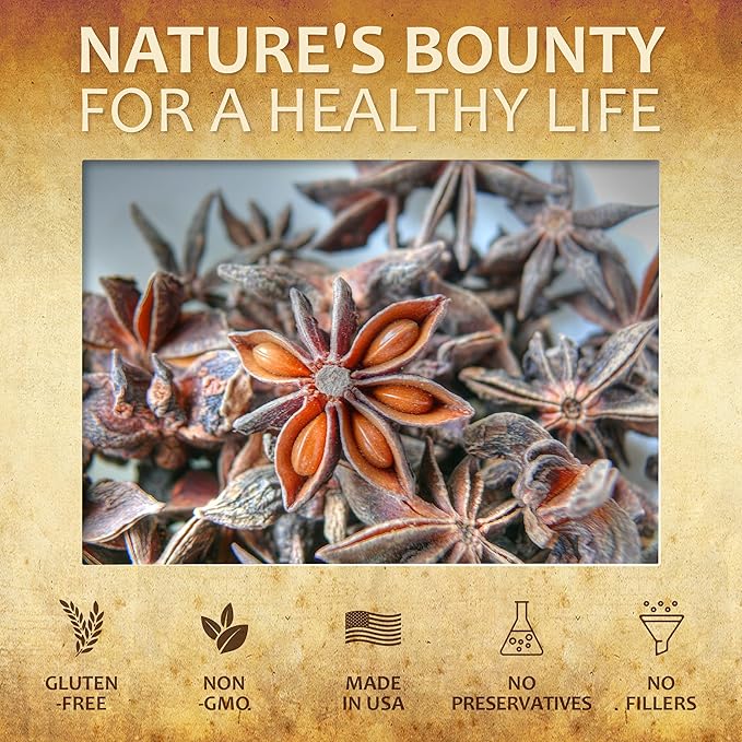 Star Anise Dietary Supplement – 100 Capsules Anise Extract for Men and Women – Natural 1000mg Powerful Formula with No Fillers, Preservatives – Immune Strength, Rich in Antioxidants