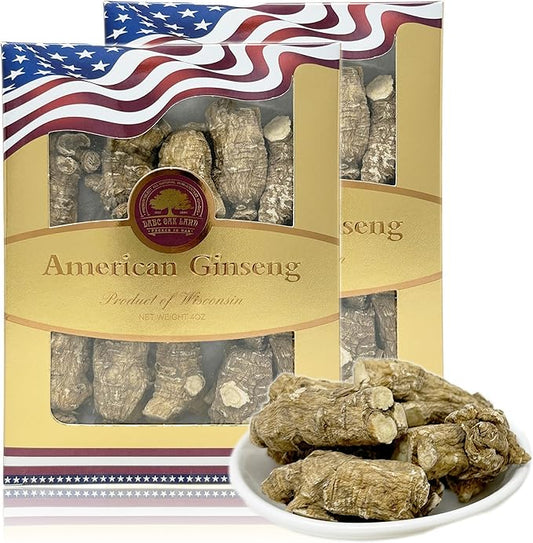 DOL Hand Selected Cultivated Wisconsin American Ginseng Pearl Ginseng 花旗参/西洋参 精选珍珠参 - in Box. (Large 4oz/Box*2)