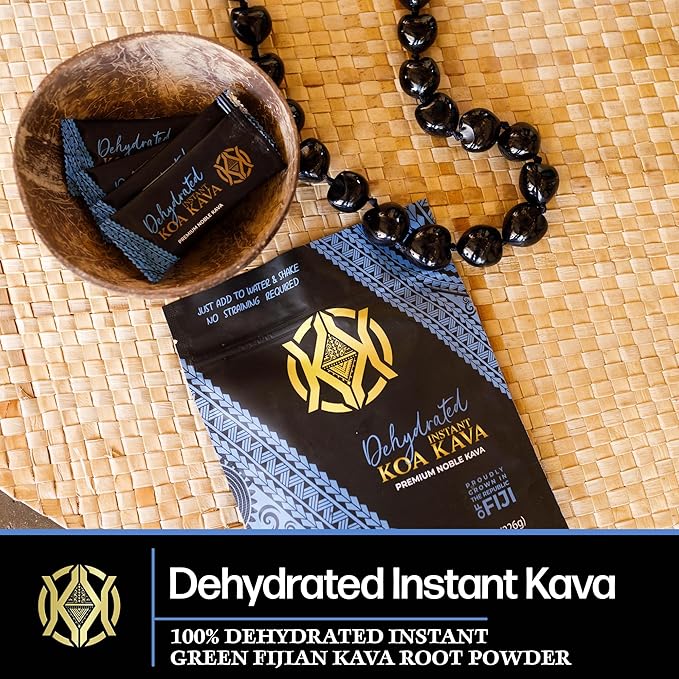 Dehydrated Instant Kava - 100% Dehydrated Instant Green Fijian Kava Root Powder, 8 oz (226g) Bag