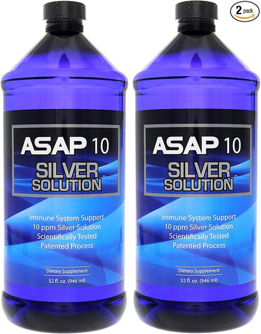 American Biotech Labs ASAP 10 PPM Silver Sol Immune System Support | 2 Pack of 32 Oz Totalling 64 Oz