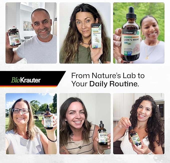 BIO KRAUTER Lemon Balm Leaf Extract - Vegan Melissa Lemon Balm Tincture for Calmness Support - Sugar & Alcohol-Free - 2 Fl. Oz.