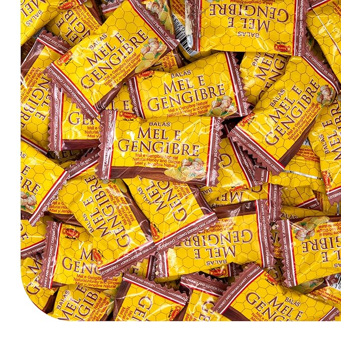 Honey Ginger Hard Candy - 2 Pound Bulk Pack (About 200 Count) - Individually Wrapped