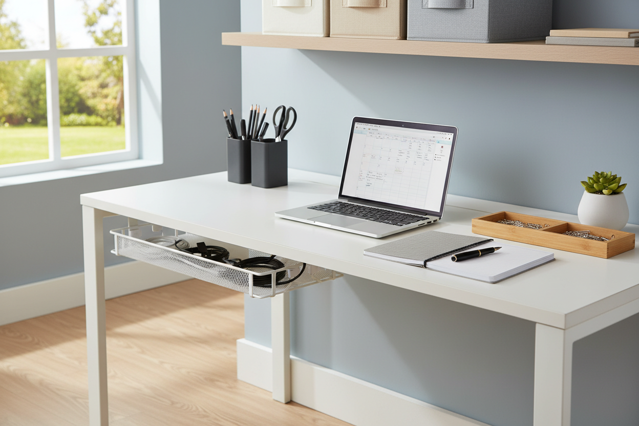 Home Office Organization

Desk organizers, cable management, and storage boxes to create a clutter-free, productive environment. (make it real photo)