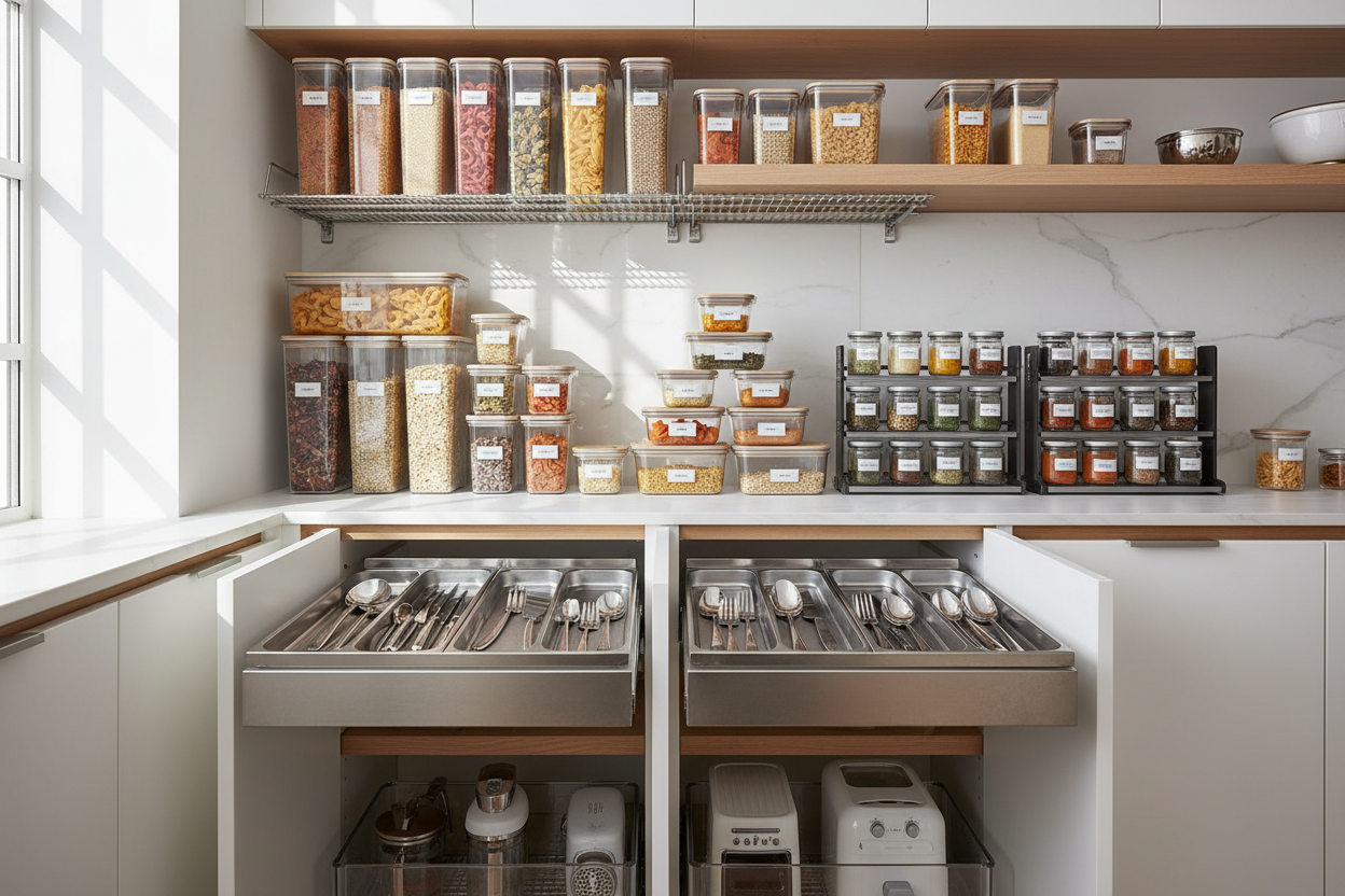 Kitchen & Pantry Storage

Space-saving containers, racks, and organizers that make cooking and cleaning a breeze. (make it real photo)